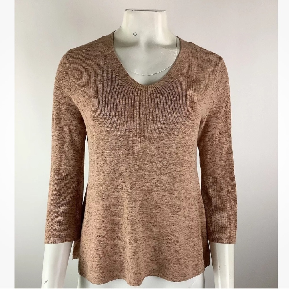 Eileen Fisher Sz S 100% Organic Cotton Pullover Sweater Salmon Pink Pullover